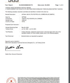 GSG test report Protective clothing MPF68K 03