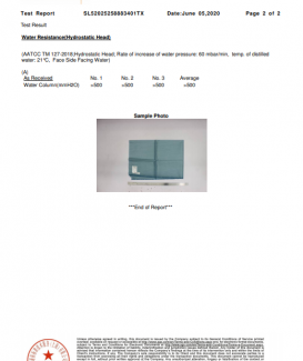 GSG test report Protective clothing MPF68K 04